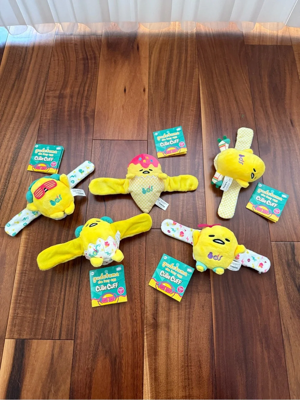 Gudetama Sanrio Lazy Egg Cutie Cuffs Bundle of 5